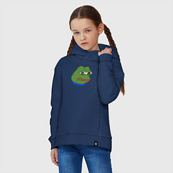 Толстовка оверсайз детская SAD FROG, цвет: тёмно-синий — фото 2