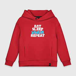 Детское худи оверсайз Eat sleep swim repeat