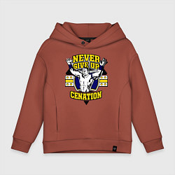 Толстовка оверсайз детская Never Give Up: Cenation, цвет: кирпичный