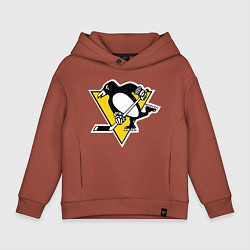 Толстовка оверсайз детская Pittsburgh Penguins, цвет: кирпичный