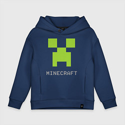 Детское худи оверсайз Minecraft logo grey