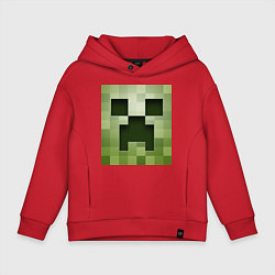 Толстовка оверсайз детская Мinecraft creeper, цвет: красный