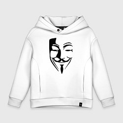 Толстовка оверсайз детская Vendetta Mask, цвет: белый