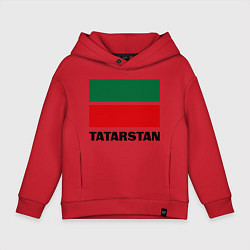 Толстовка оверсайз детская Флаг Татарстана, цвет: красный