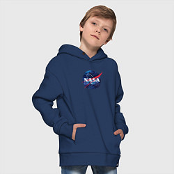 Толстовка оверсайз детская NASA: Cosmic Logo, цвет: тёмно-синий — фото 2