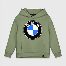 Толстовка оверсайз детская Logo BMW, цвет: авокадо
