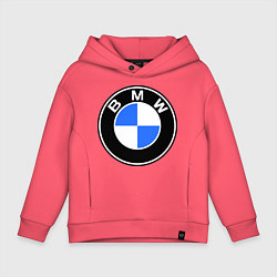 Толстовка оверсайз детская Logo BMW, цвет: коралловый