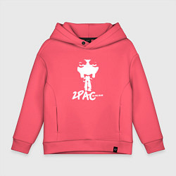 Толстовка оверсайз детская 2Pac: All Eyez On Me, цвет: коралловый