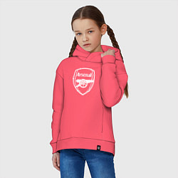 Толстовка оверсайз детская FC Arsenal, цвет: коралловый — фото 2