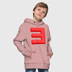 Толстовка оверсайз детская Eminem: Big E, цвет: пыльно-розовый — фото 2