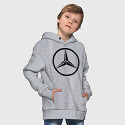 Толстовка оверсайз детская Mercedes-Benz logo, цвет: меланж — фото 2