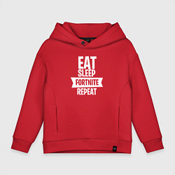 Детское худи оверсайз Eat Sleep Fortnite Repeat