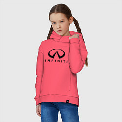 Толстовка оверсайз детская Infiniti logo, цвет: коралловый — фото 2