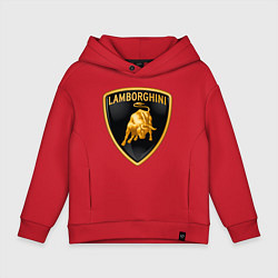 Толстовка оверсайз детская Lamborghini logo, цвет: красный