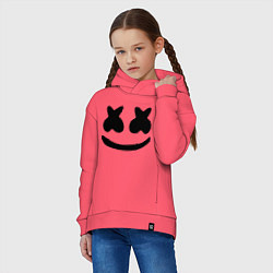 Толстовка оверсайз детская Marshmello, цвет: коралловый — фото 2