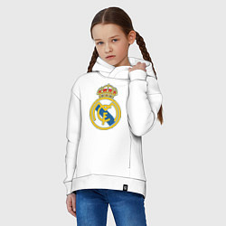 Толстовка оверсайз детская Real Madrid FC, цвет: белый — фото 2