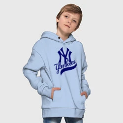 Толстовка оверсайз детская NY - Yankees, цвет: мягкое небо — фото 2
