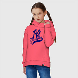 Толстовка оверсайз детская NY - Yankees, цвет: коралловый — фото 2