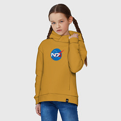 Толстовка оверсайз детская NASA N7, цвет: горчичный — фото 2