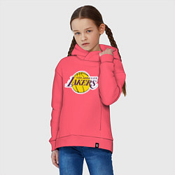Толстовка оверсайз детская LA Lakers, цвет: коралловый — фото 2