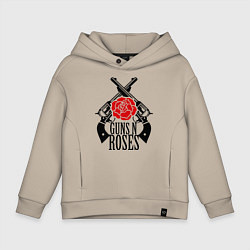 Толстовка оверсайз детская Guns n Roses: guns, цвет: миндальный