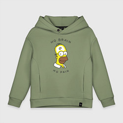 Детское худи оверсайз No brain, No pain