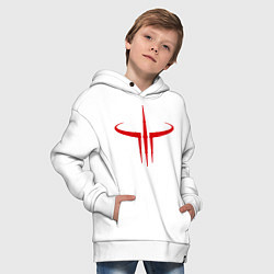Толстовка оверсайз детская Quake logo, цвет: белый — фото 2