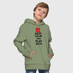 Толстовка оверсайз детская Keep Calm & Play Dota, цвет: авокадо — фото 2