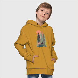 Толстовка оверсайз детская Forest Adventure, цвет: горчичный — фото 2