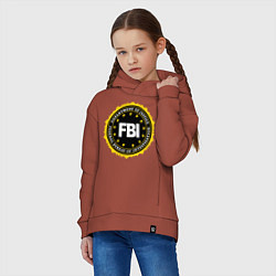 Толстовка оверсайз детская FBI Departament, цвет: кирпичный — фото 2