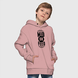 Толстовка оверсайз детская Mid or feed, цвет: пыльно-розовый — фото 2
