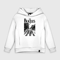 Толстовка оверсайз детская The Beatles: Mono Abbey Road, цвет: белый