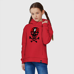 Толстовка оверсайз детская AC/DC Skull, цвет: красный — фото 2
