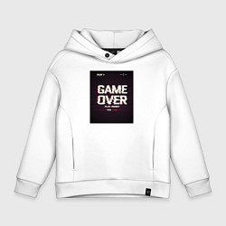 Толстовка оверсайз детская Game Over: Glitch Effect, цвет: белый