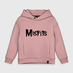 Толстовка оверсайз детская Misfits logo, цвет: пыльно-розовый