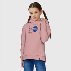 Толстовка оверсайз детская Nasa i need my space, цвет: пыльно-розовый — фото 2