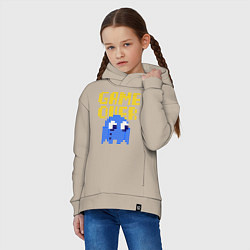 Толстовка оверсайз детская Pac-Man: Game over, цвет: миндальный — фото 2