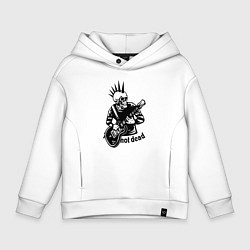 Толстовка оверсайз детская Punks not dead - motto, цвет: белый