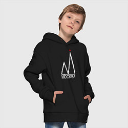 Толстовка оверсайз детская Москва-белый логотип-2, цвет: черный — фото 2