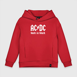 Толстовка оверсайз детская ACDC BACK IN BLACK, цвет: красный