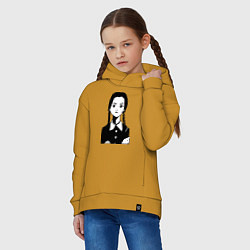 Толстовка оверсайз детская Wednesday Addams, цвет: горчичный — фото 2