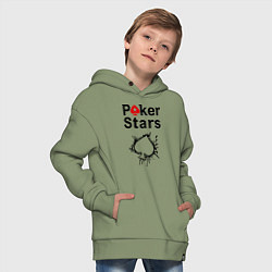 Толстовка оверсайз детская Poker Stars, цвет: авокадо — фото 2