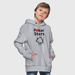 Толстовка оверсайз детская Poker Stars, цвет: меланж — фото 2