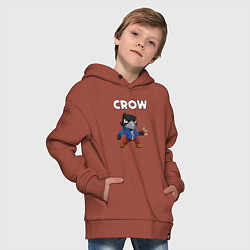 Толстовка оверсайз детская BRAWL STARS CROW, цвет: кирпичный — фото 2