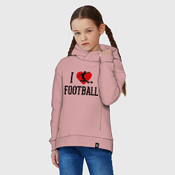 Толстовка оверсайз детская I love football, цвет: пыльно-розовый — фото 2