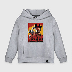 Толстовка оверсайз детская Red dead redemption 2, цвет: меланж