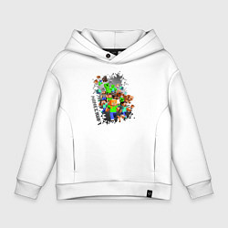 Толстовка оверсайз детская Minecraft, цвет: белый