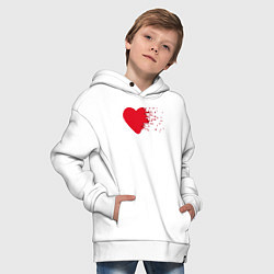 Толстовка оверсайз детская Сердце, цвет: белый — фото 2