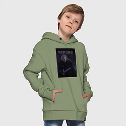 Толстовка оверсайз детская Ведьмак, цвет: авокадо — фото 2