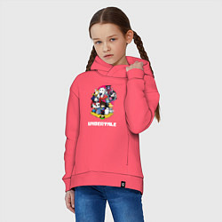 Толстовка оверсайз детская UNDERTALE, цвет: коралловый — фото 2